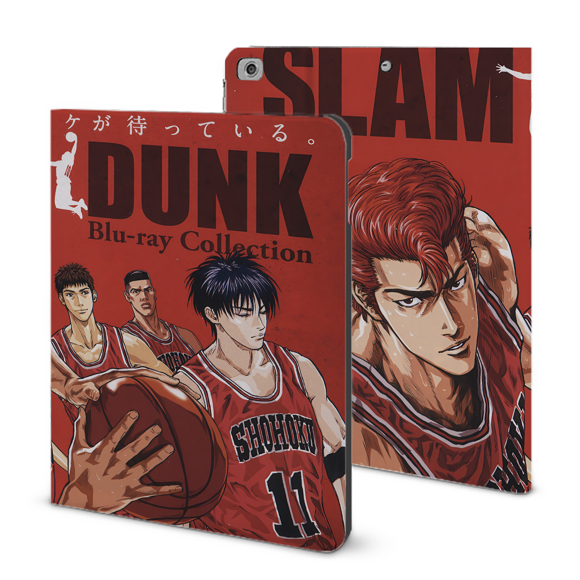（画像用） SLAM DUNK／スラムダンク IPad ケース ブック型 PUレザー TPU 耐衝撃 軽量 薄型 ペン収納なし 全面保護 IPad 各モデル対応